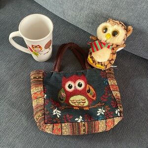 Owl Bundle: purse, mug, Ty Beanie Boo stuffie